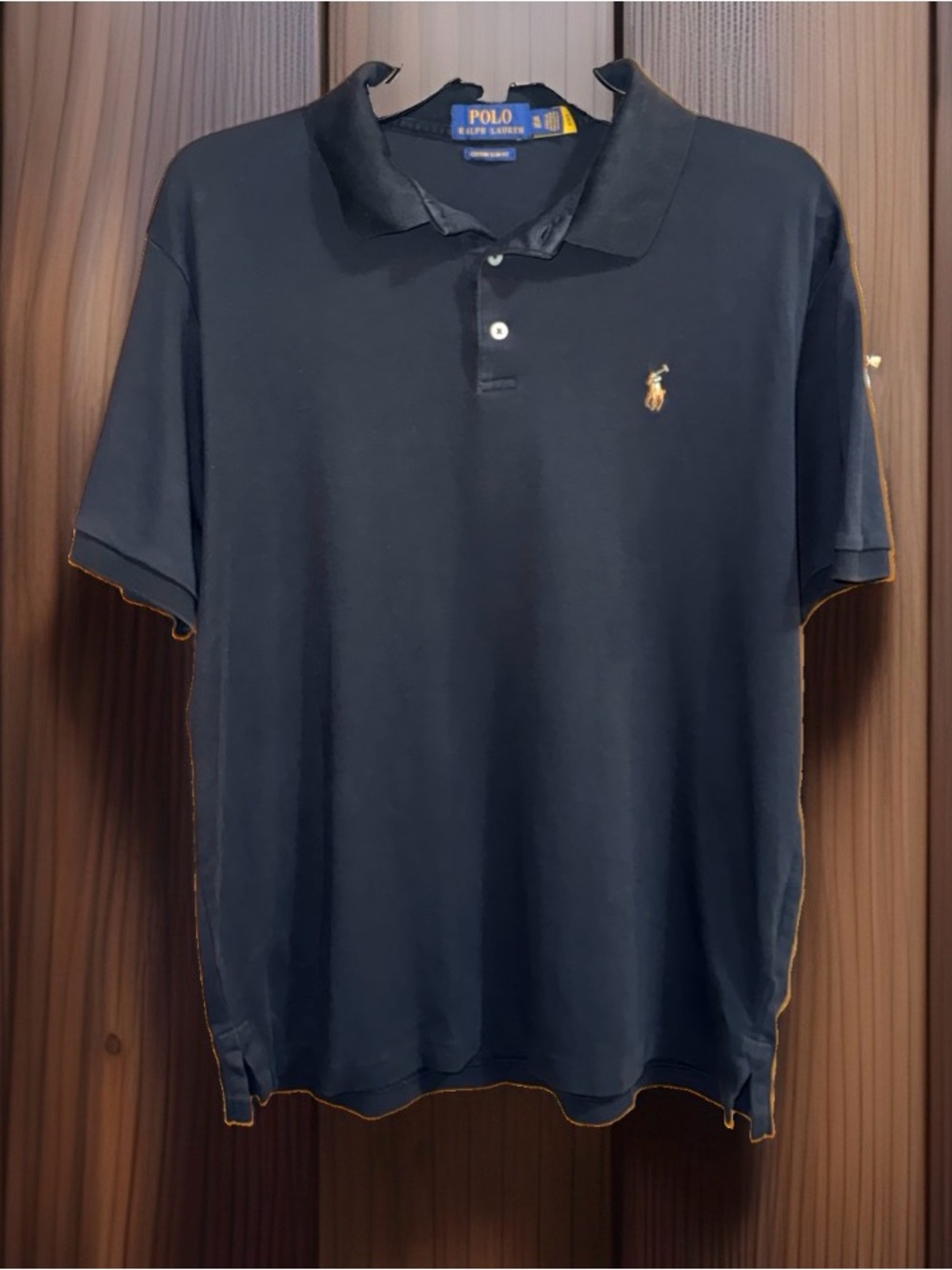Polo by Ralph Lauren Custom Slim Fit Black Polo-XL-EC
